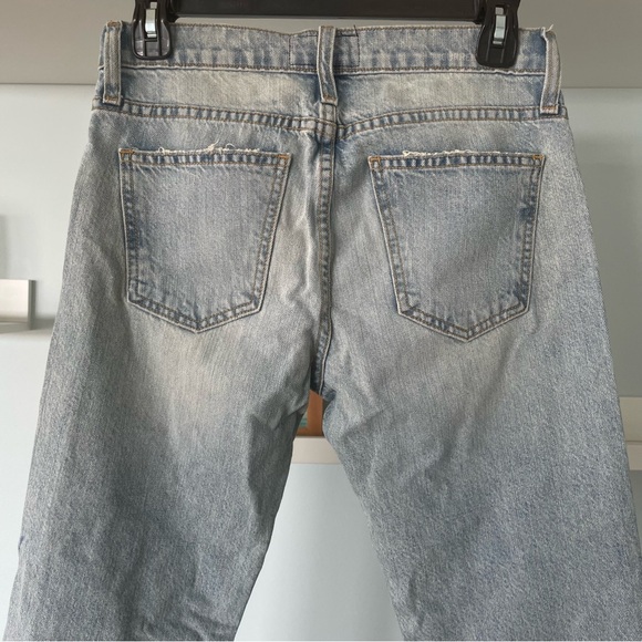 Current/Elliott The Cropped Straight Mid Rise Light Blue Jeans - Picture 5 of 14
